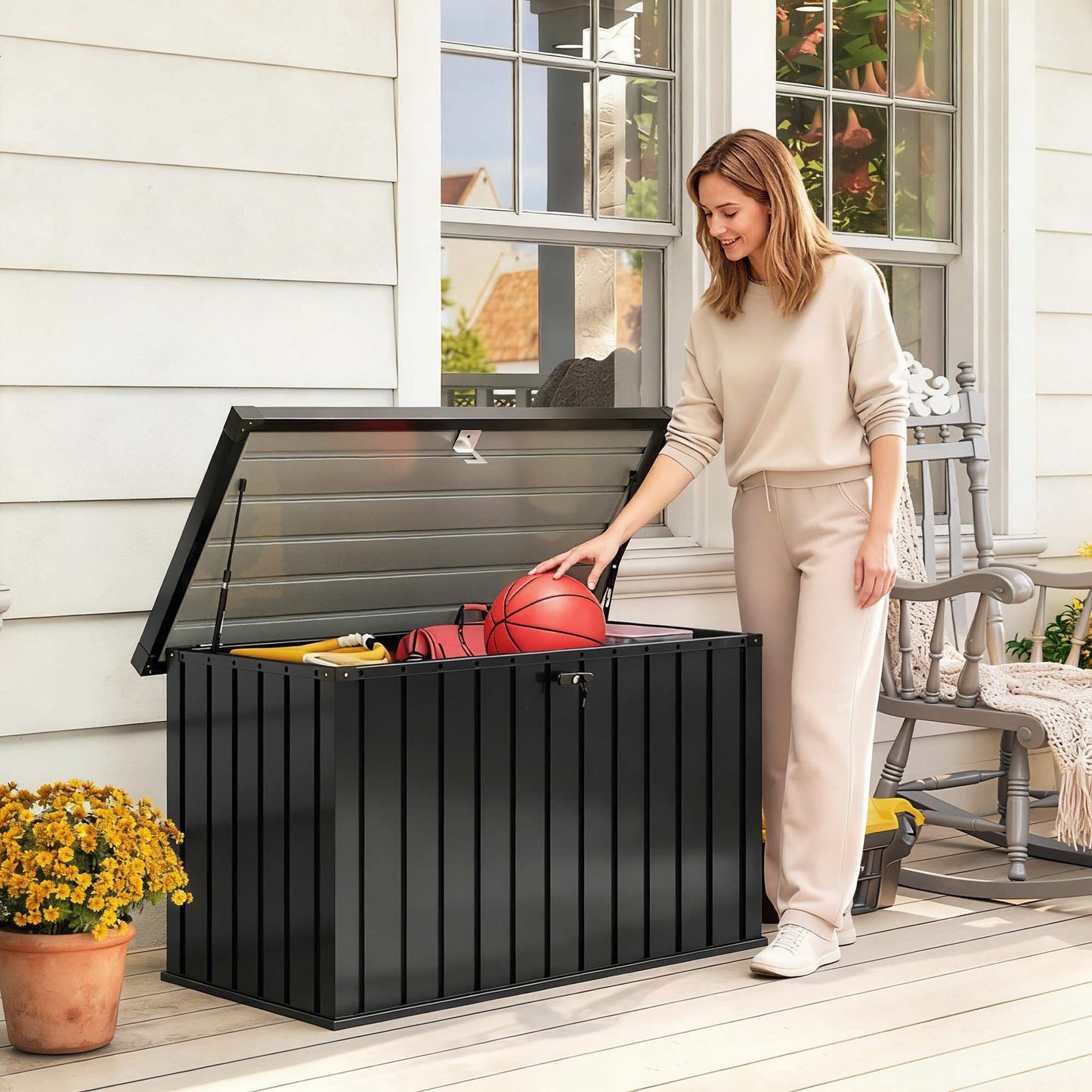 400L Galvanised Steel Garden Storage Box