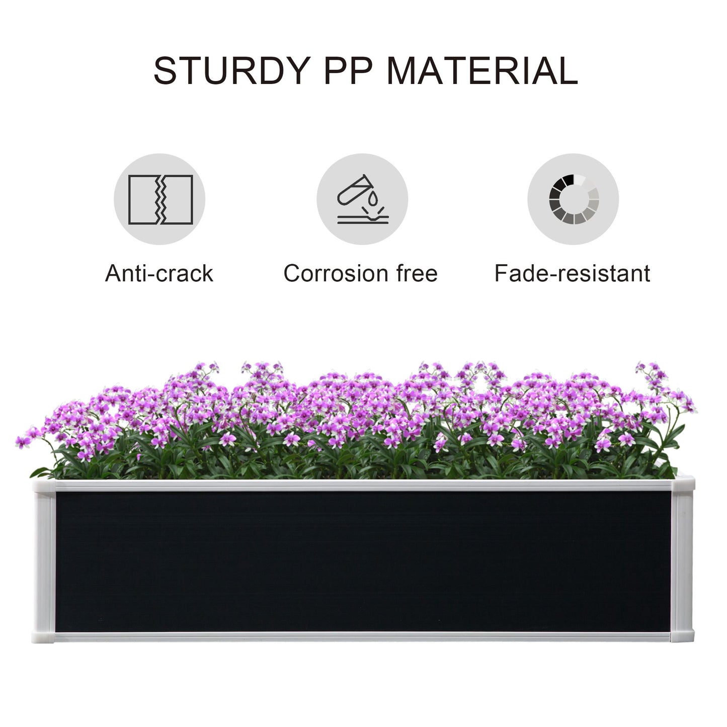 302L Raised Garden Bed, Weather-resistant PP Planter Box Containers