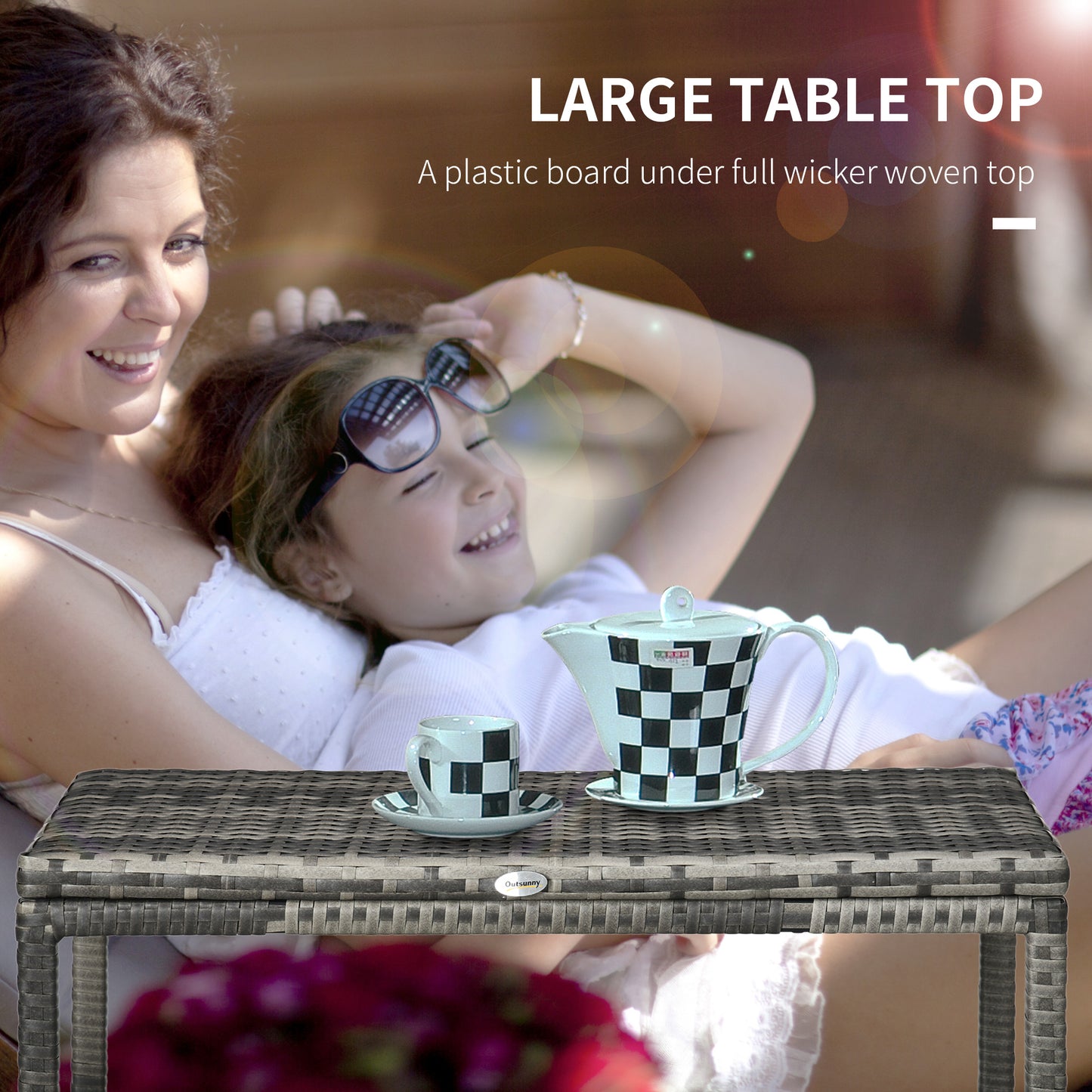 Outdoor Coffee Table, Garden PE Rattan Side Table (1)