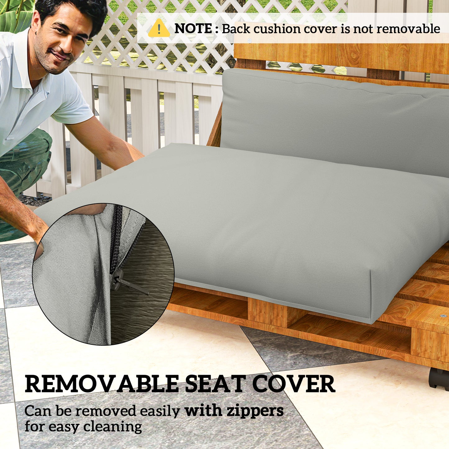 Two Piece Seat Pallet and Back Cushions