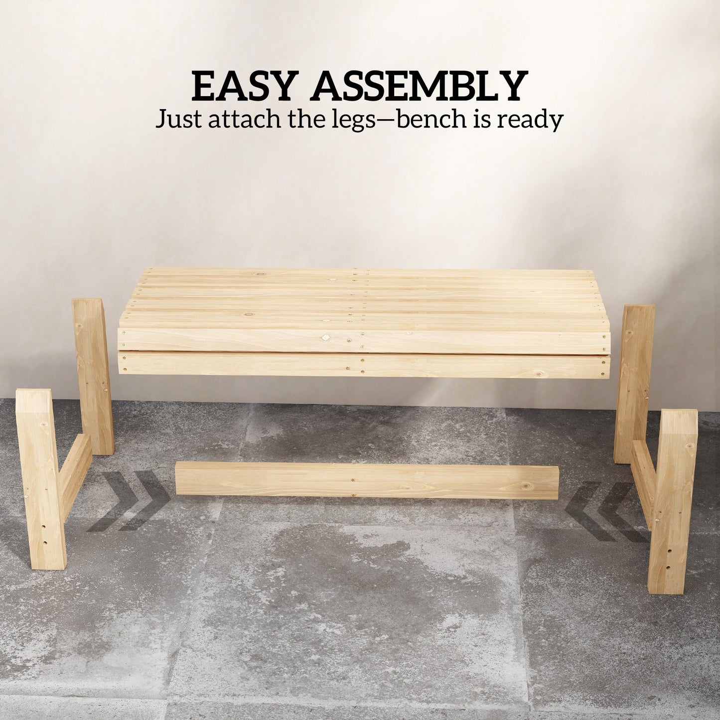 Wooden Outdoor Bench, 2 Seater Garden Bench