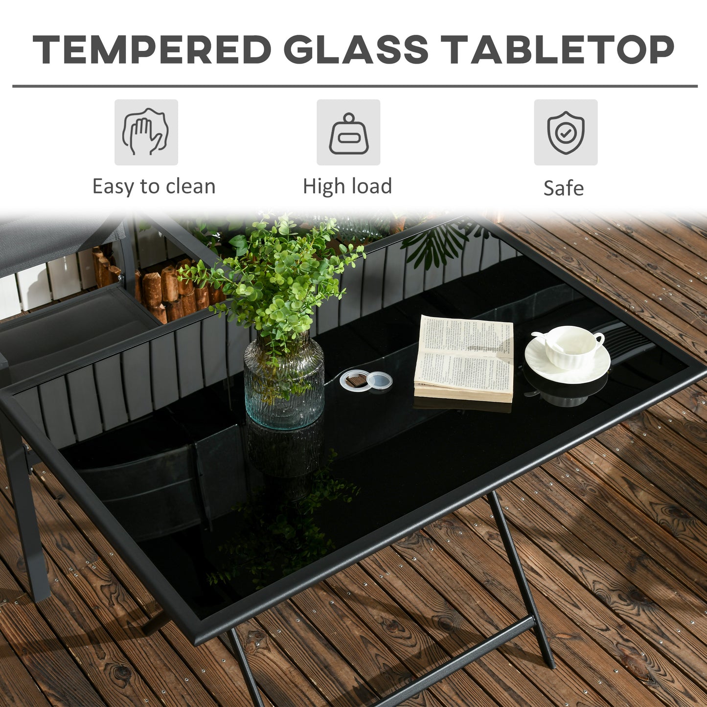 Folding Outdoor Dining Table for 6