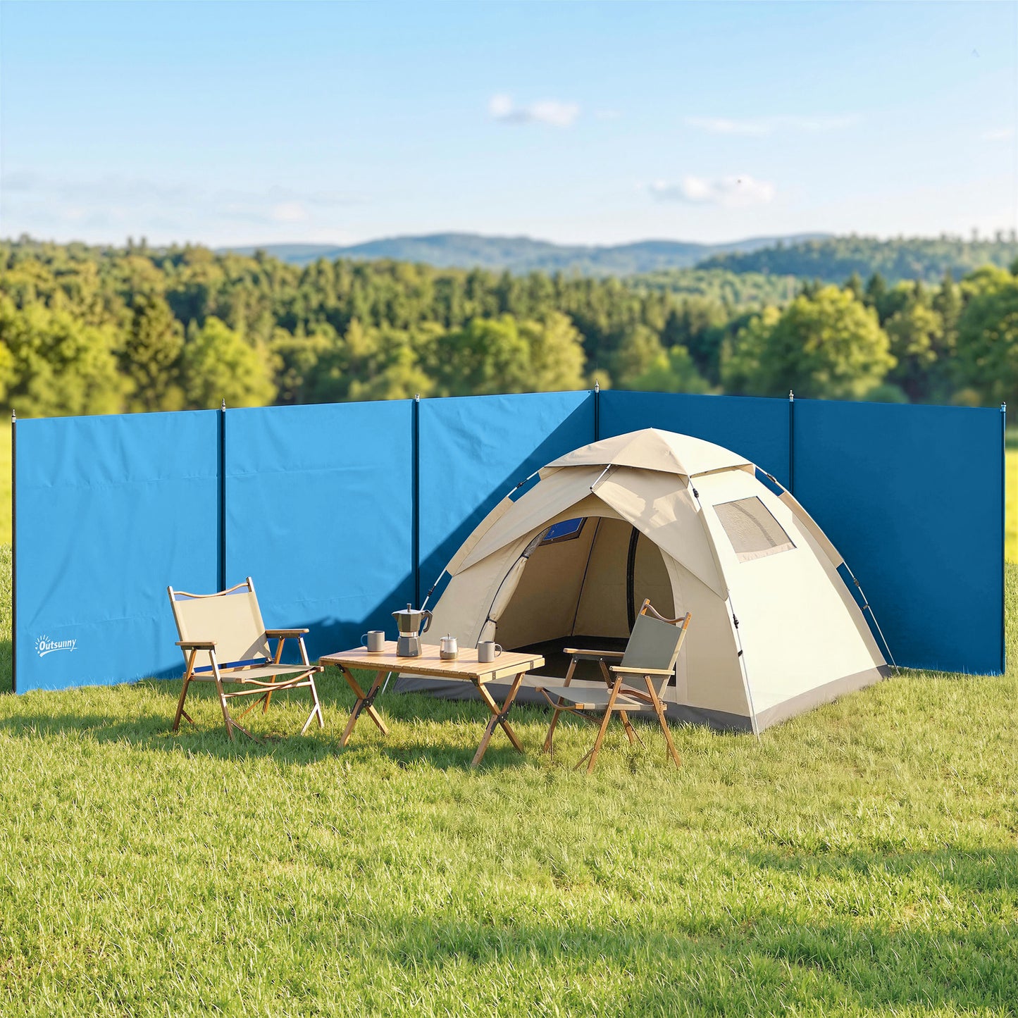 Camping Windbreak, Foldable Portable Wind Blocker w/ Carry Bag (2)