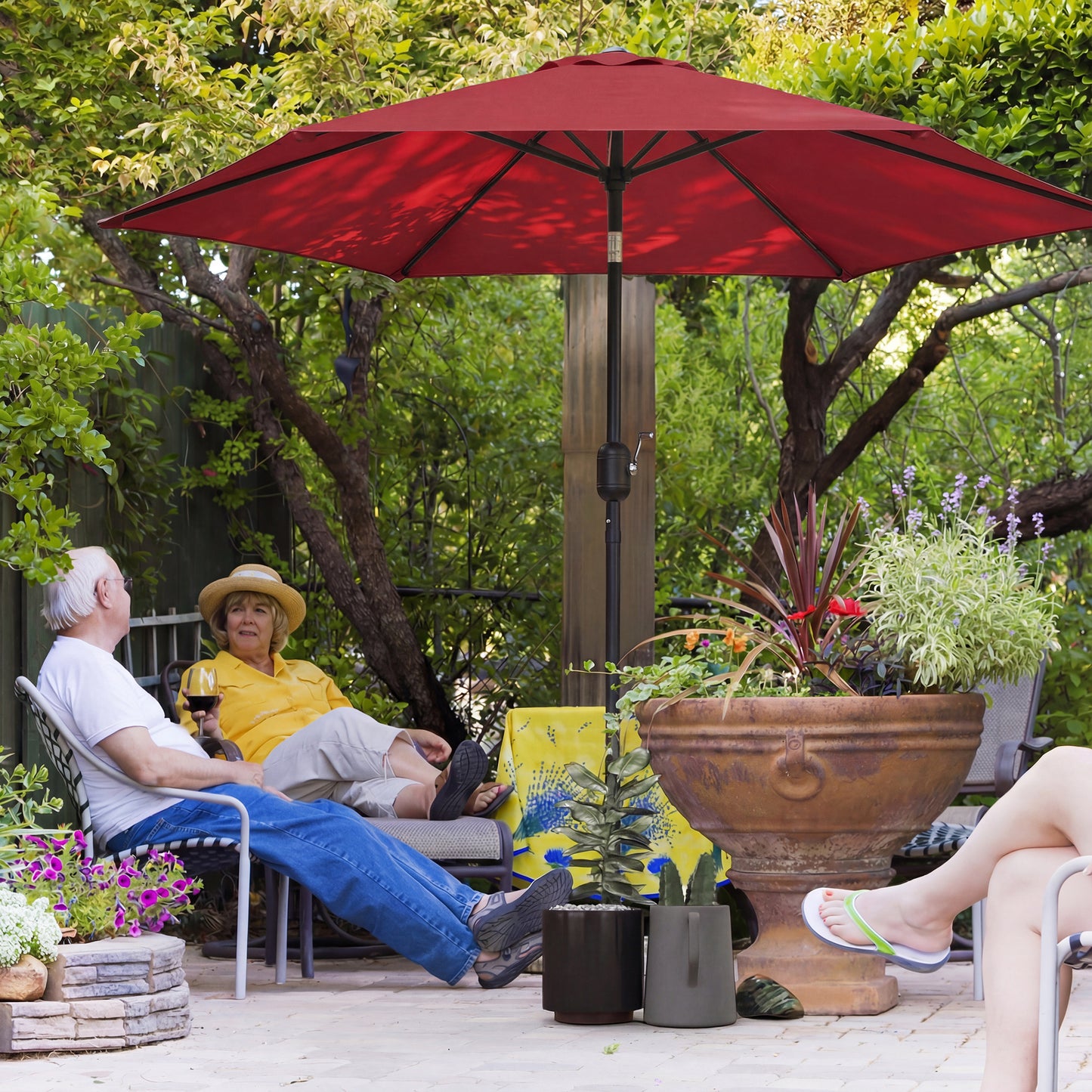 2.6 m Garden Parasol Umbrella with Aluminium Pole (4)
