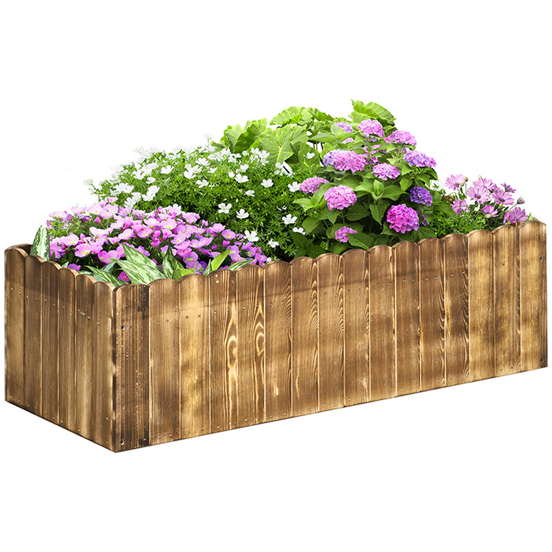 109L Raised Garden Bed, Wooden Rectangle Planter Box