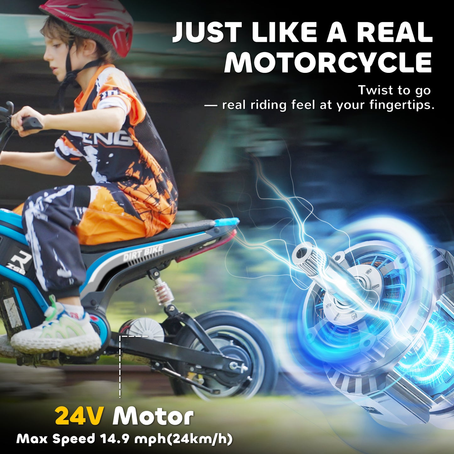 24V Electric Motorbike 18km/h with Twist Grip Throttle