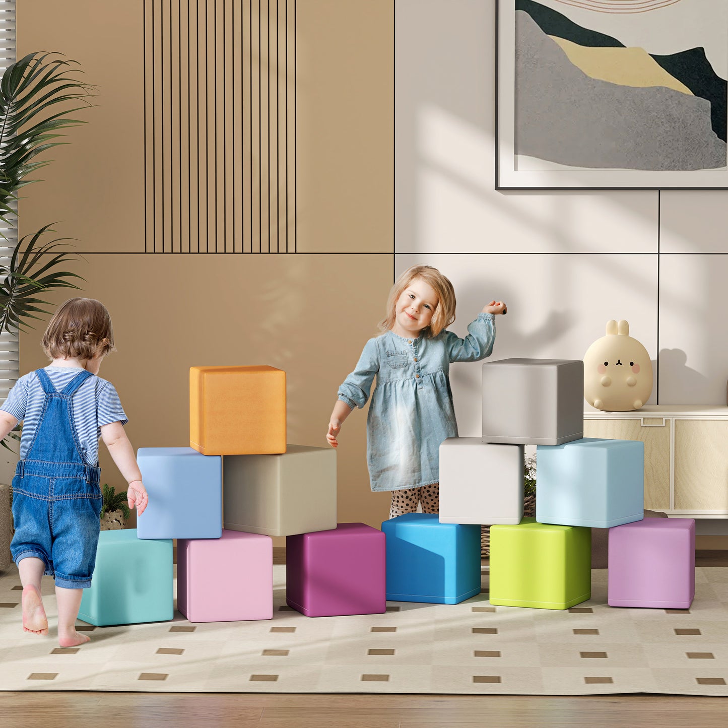 12 PCs Soft Play Blocks, Soft Foam Toy