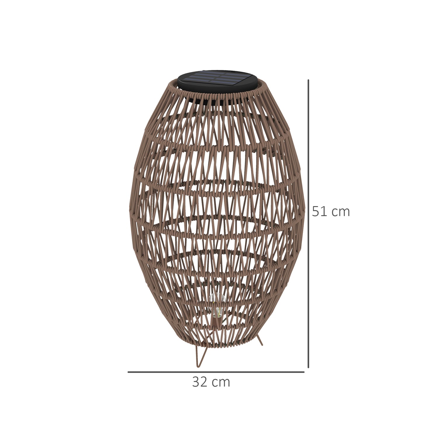 Rattan Solar Lamp, Garden Solar Lantern with Auto On/Off Light