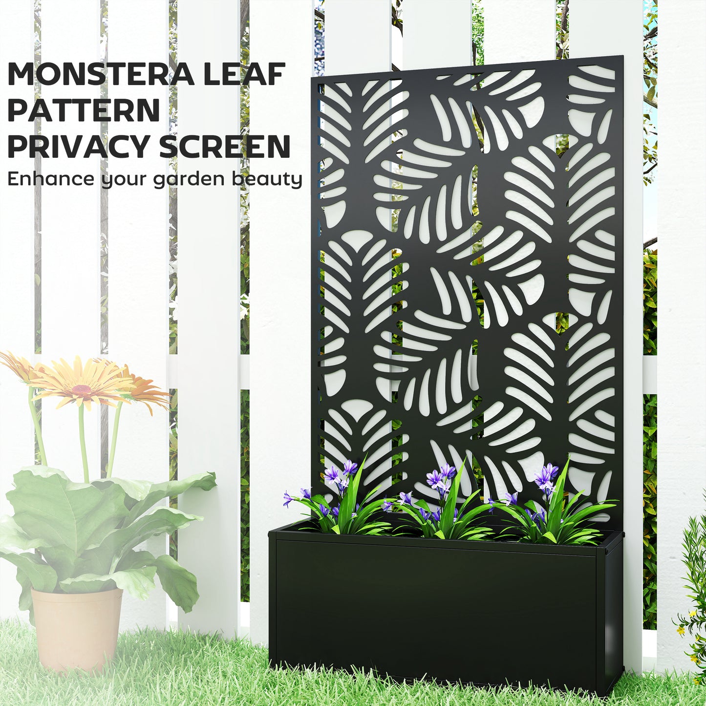 Metal Garden Bed for Garden with Trellis (1)