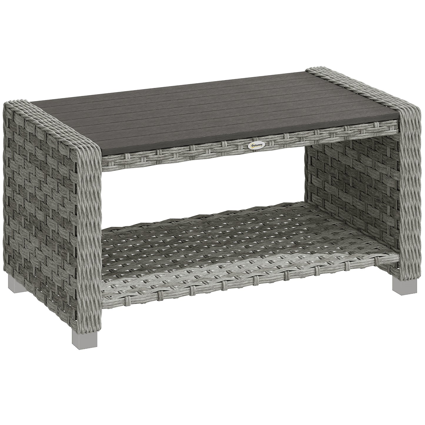 Outdoor Coffee Table with Storage Shelf