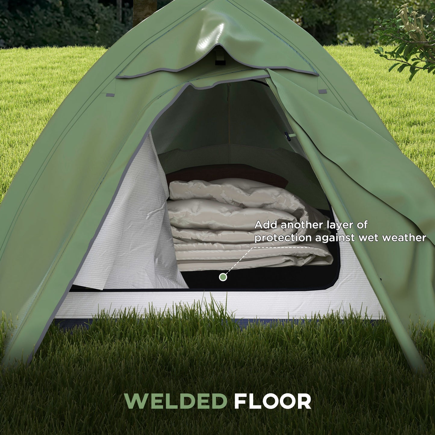 Double Layer Camping Tent, 1-2 Man Backpacking Tent with Carry Bag