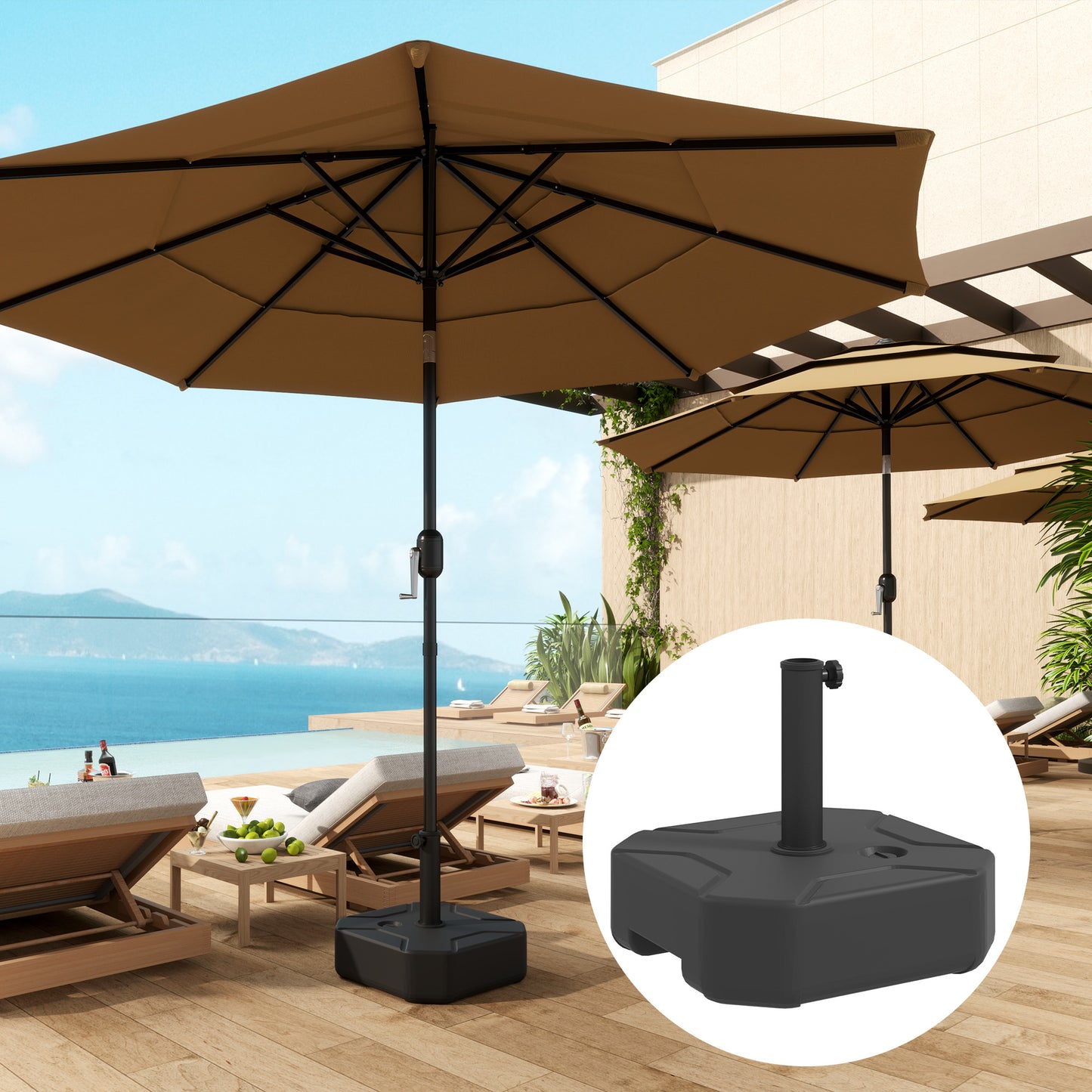Square Garden Parasol Base
