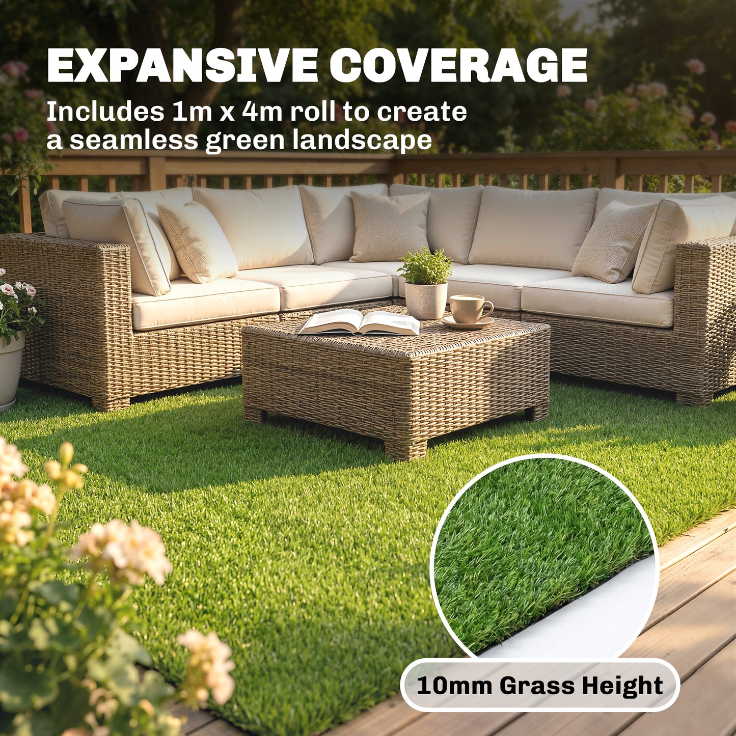 Artificial Grass Turf Low Maintenance Realistic Lawn Pet Turf