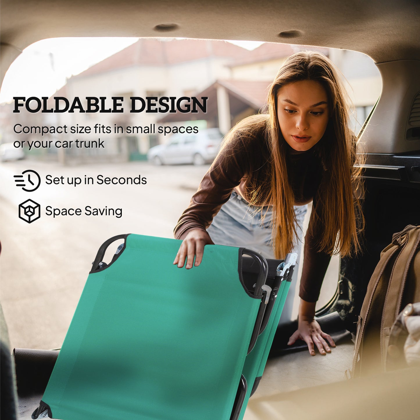 Foldable Sun Lounger with 5-Position Adjustable Backrest (2)