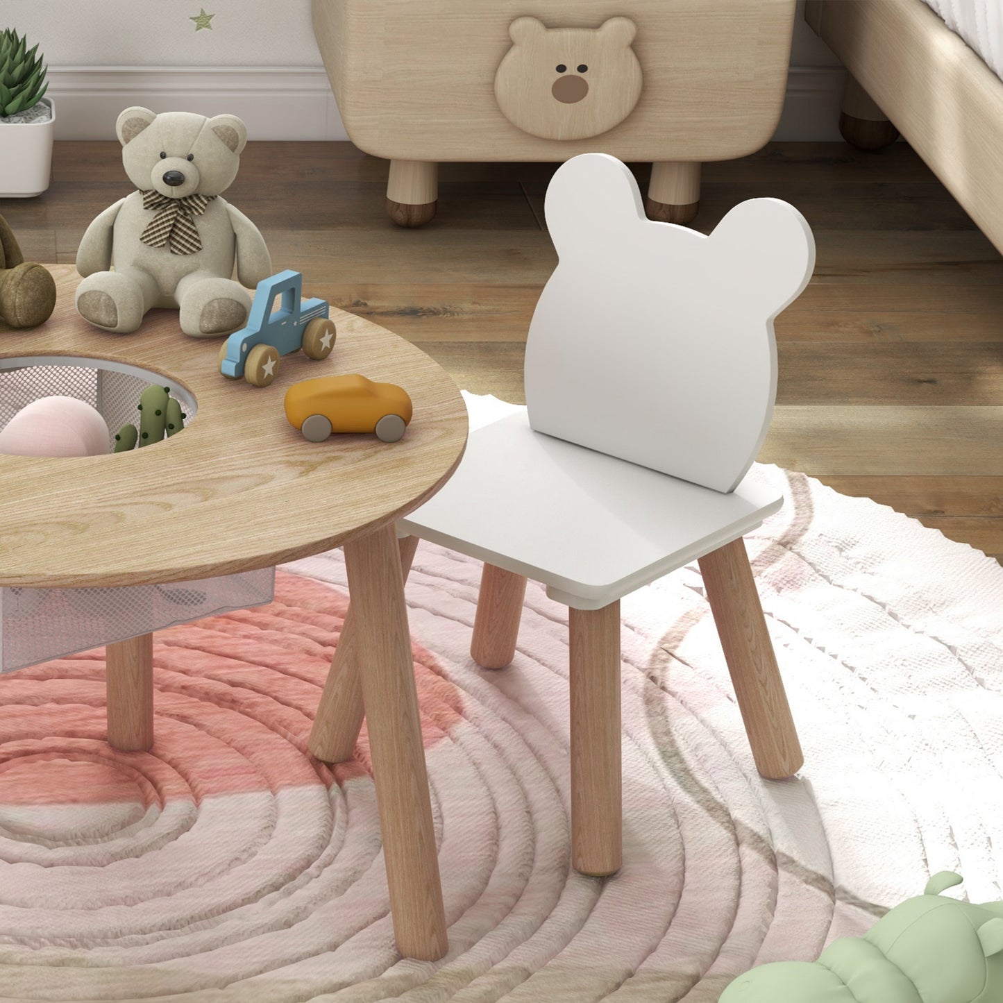 3-Piece Kids Activity Table Set with Centre Mesh Bag
