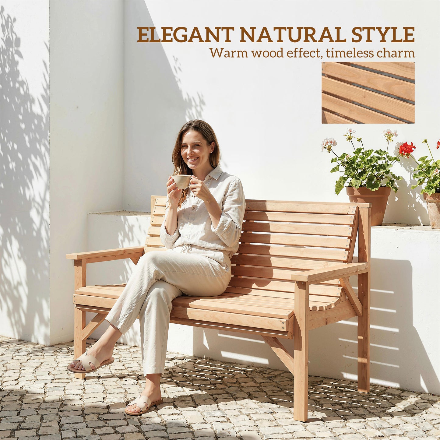 2 Seater Wooden Garden Bench