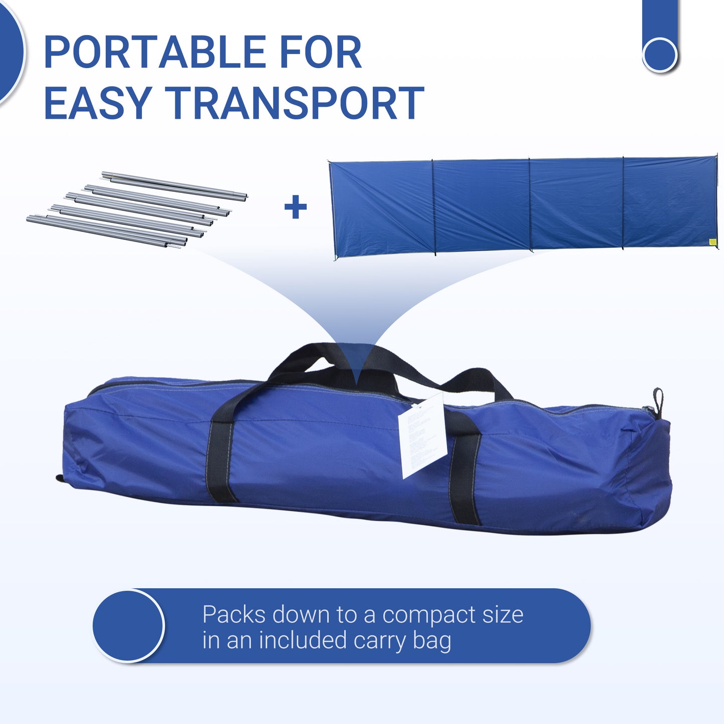 Camping Windbreak, Foldable Portable Wind Blocker w/ Carry Bag