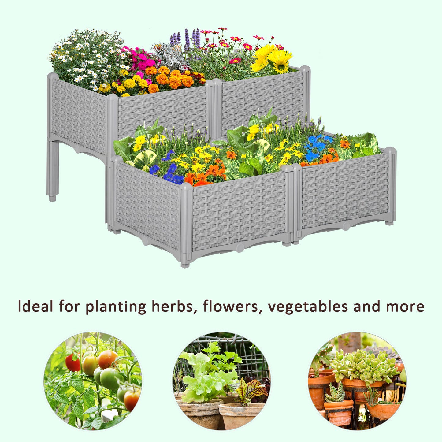 26L Garden Raised Bed Elevated Patio Flower Plant Planter Box PP