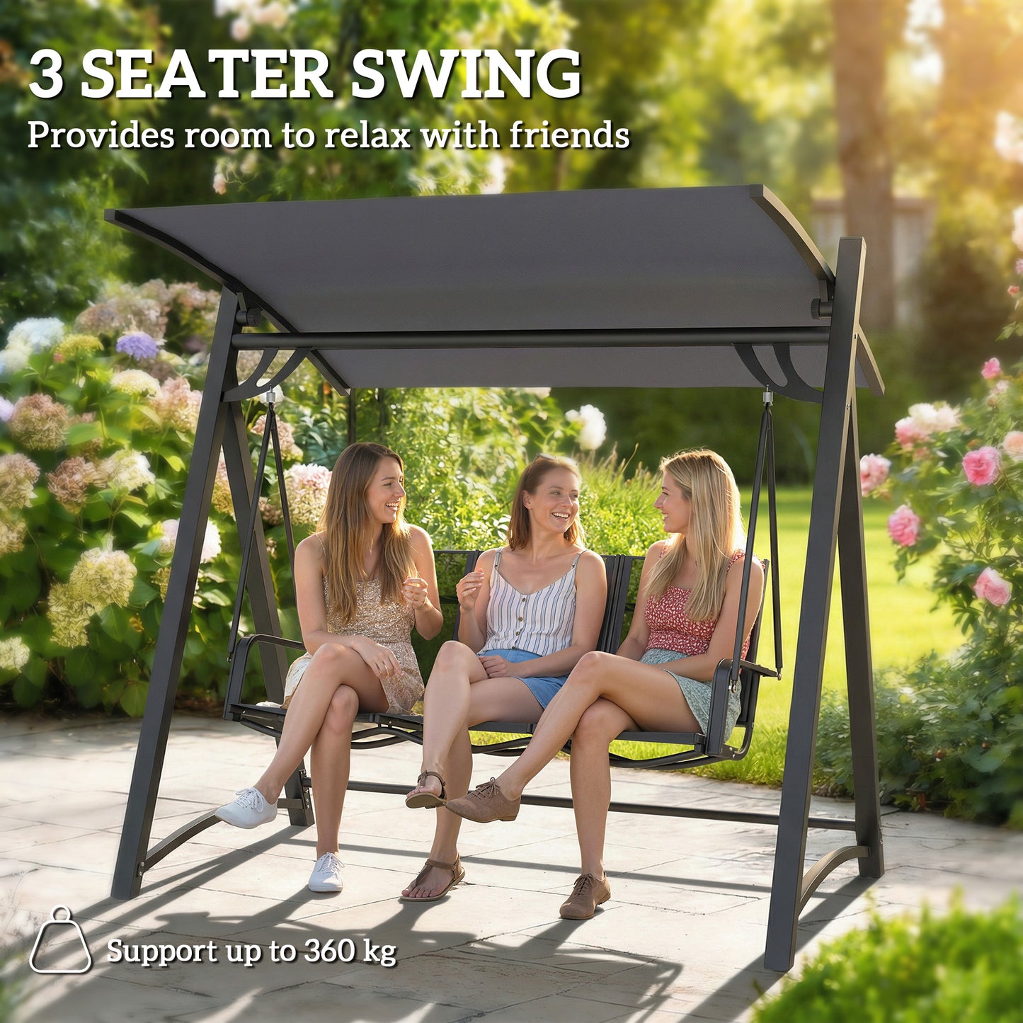3 Seater Swing Chair, Garden Swing Bench (1)