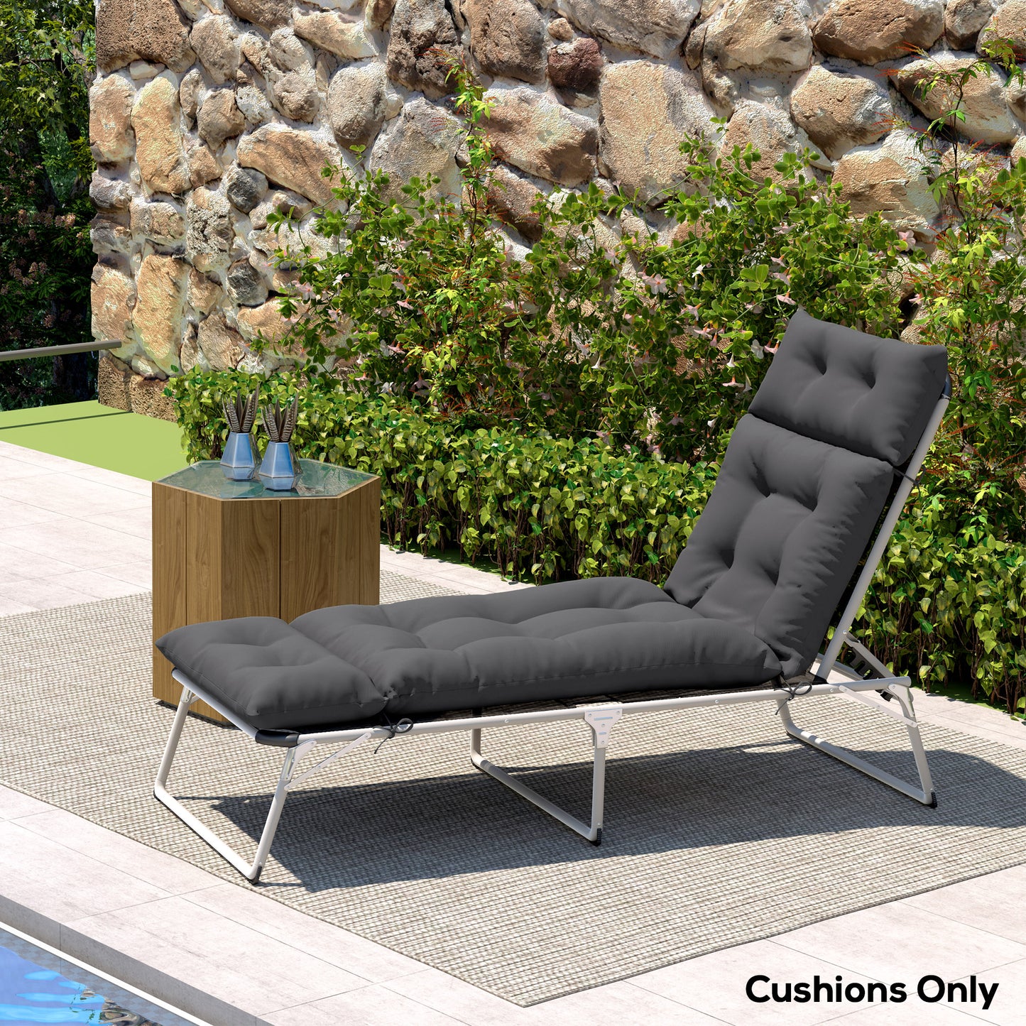 Sun Lounger Cushion Only, 190 x 56 x 10 cm Garden Lounge Chair
