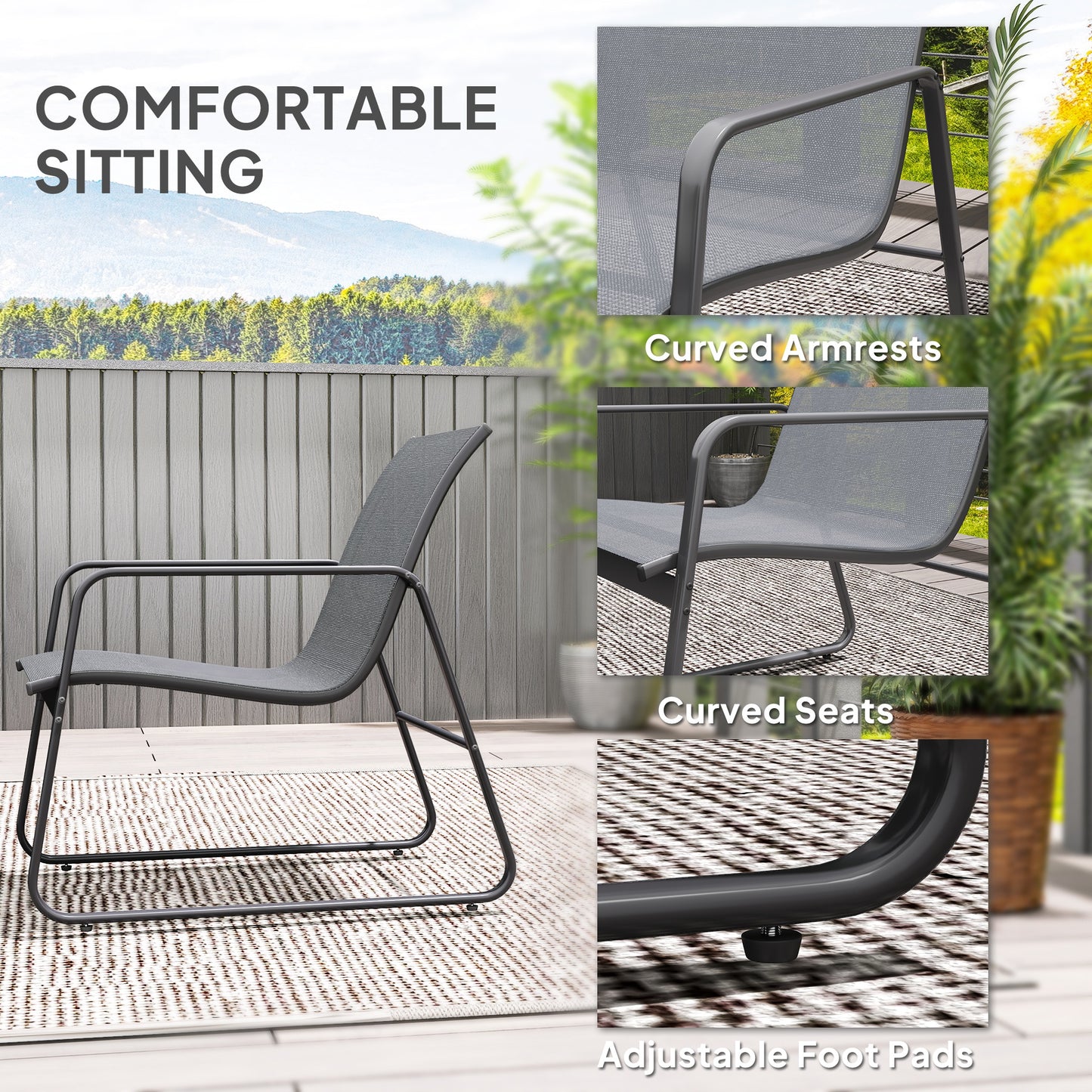 Four-Piece Minimalistic Garden Sofa Set
