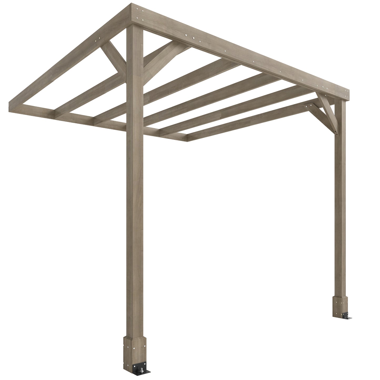 Lean-To Wooden Pergola Kit (1)