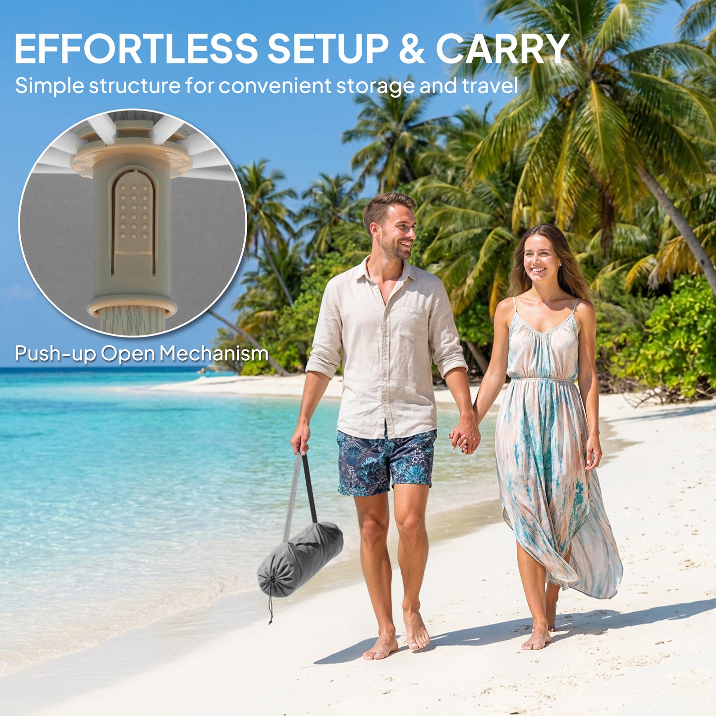 1.7 m Beach Umbrella with Sand Anchor