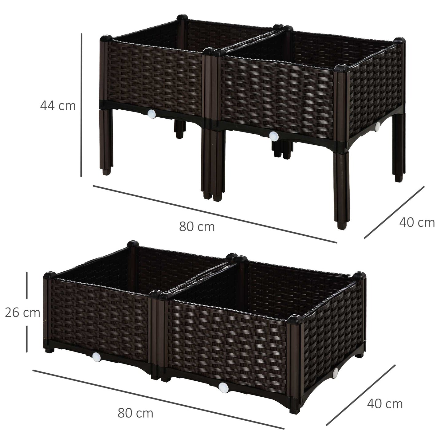 26L Garden Raised Bed Elevated Patio Flower Plant Planter Box PP