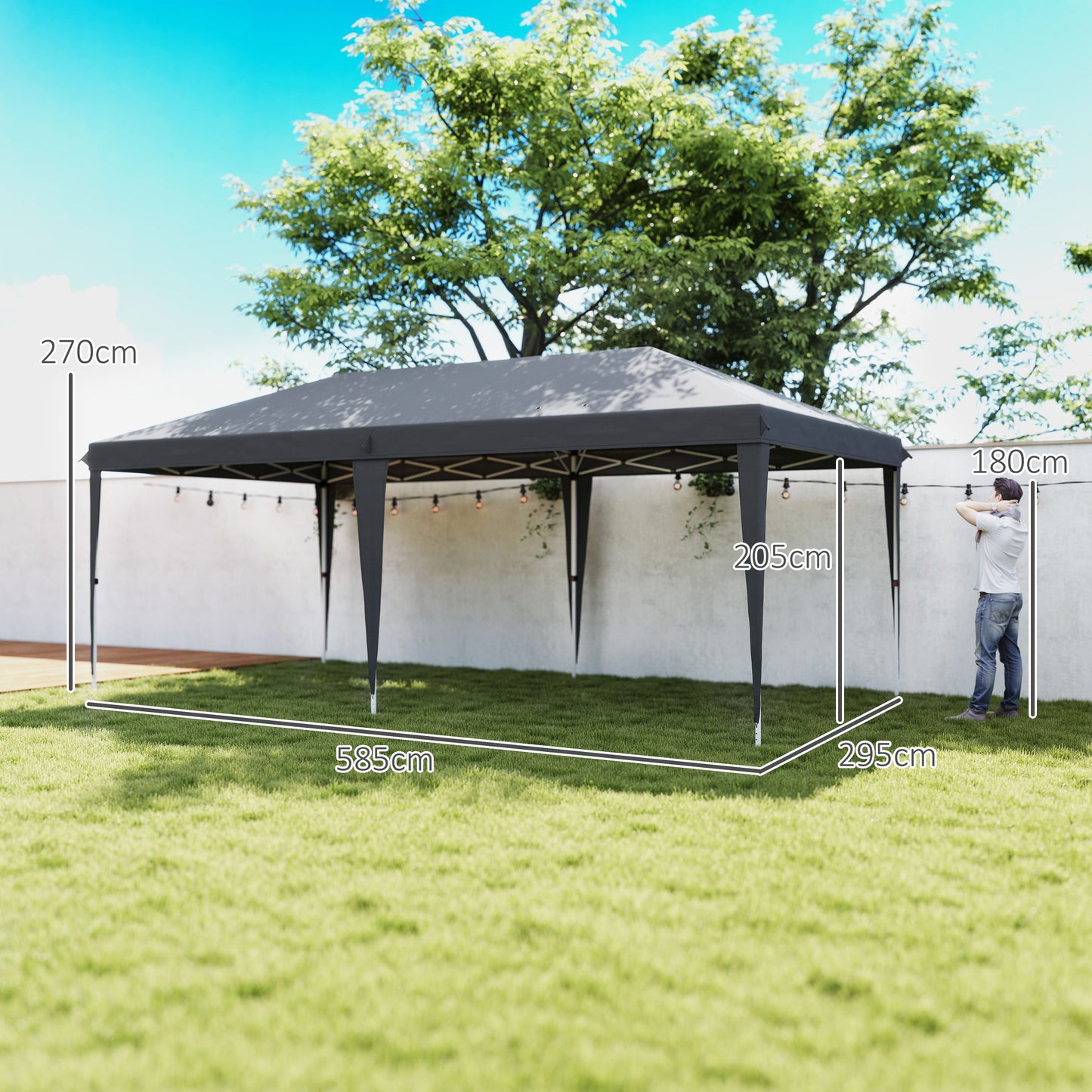 6 x 3 m Pop-Up Steel Frame Gazebo