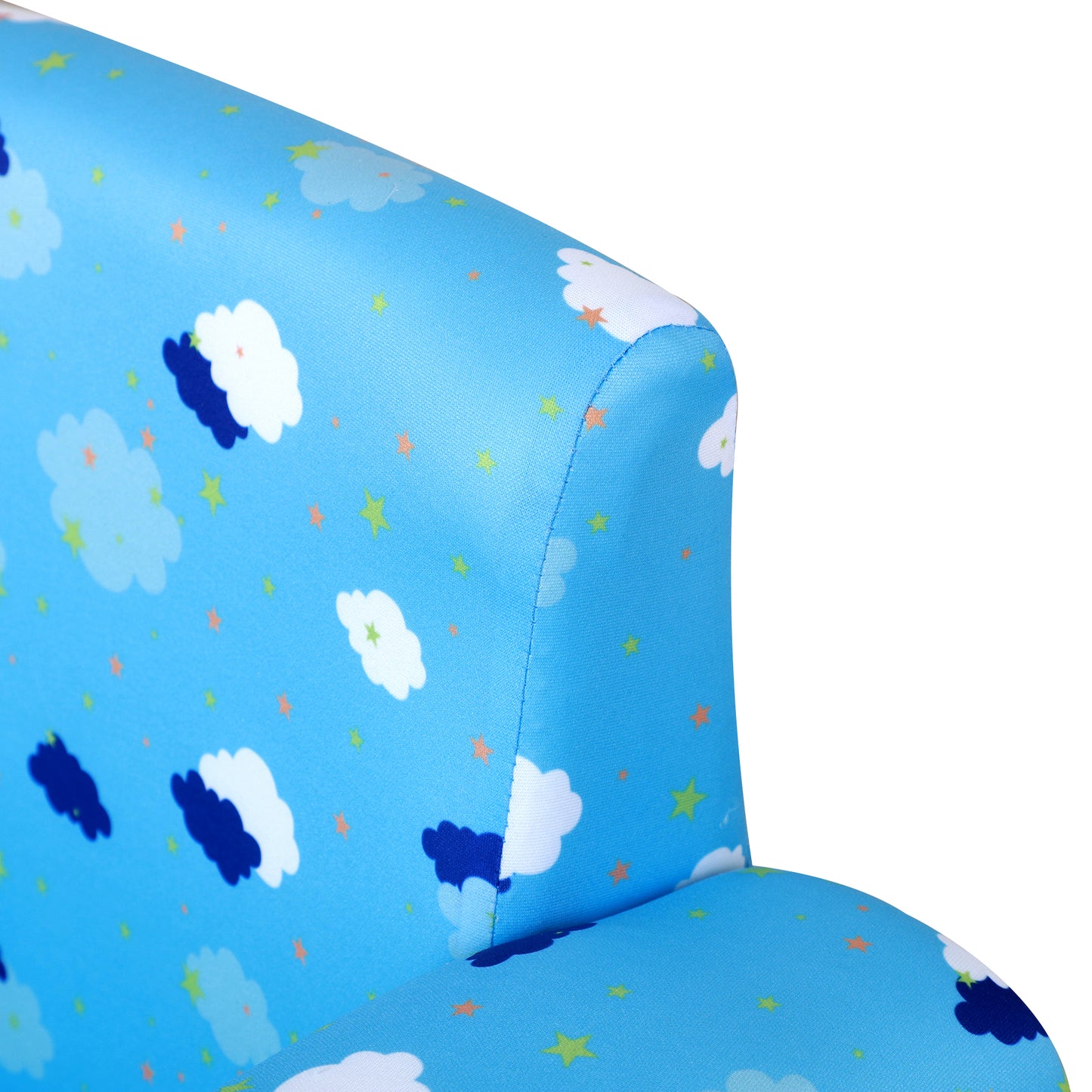 Toddler Chair Children's Armchairs Wood Frame w/ Footrest Anti-Slip