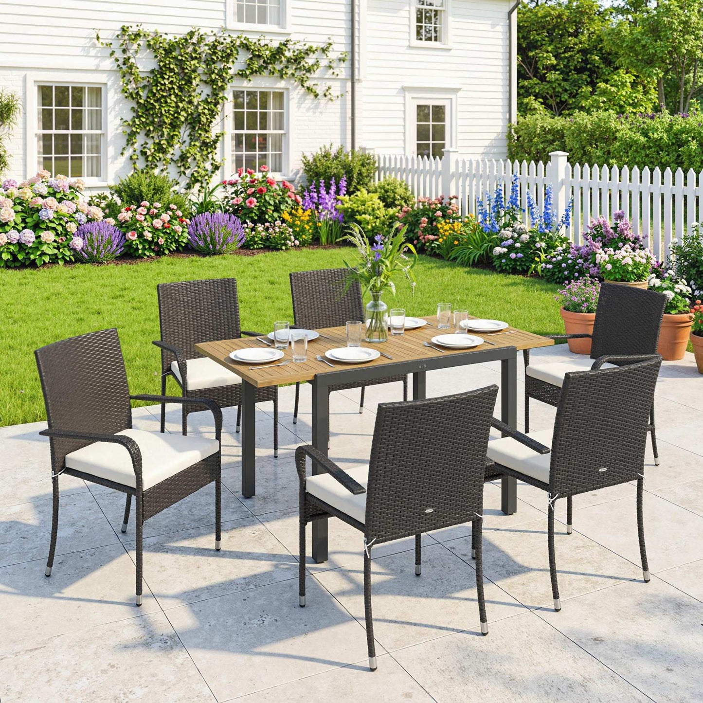 7 Piece Rattan Garden Furniture Set