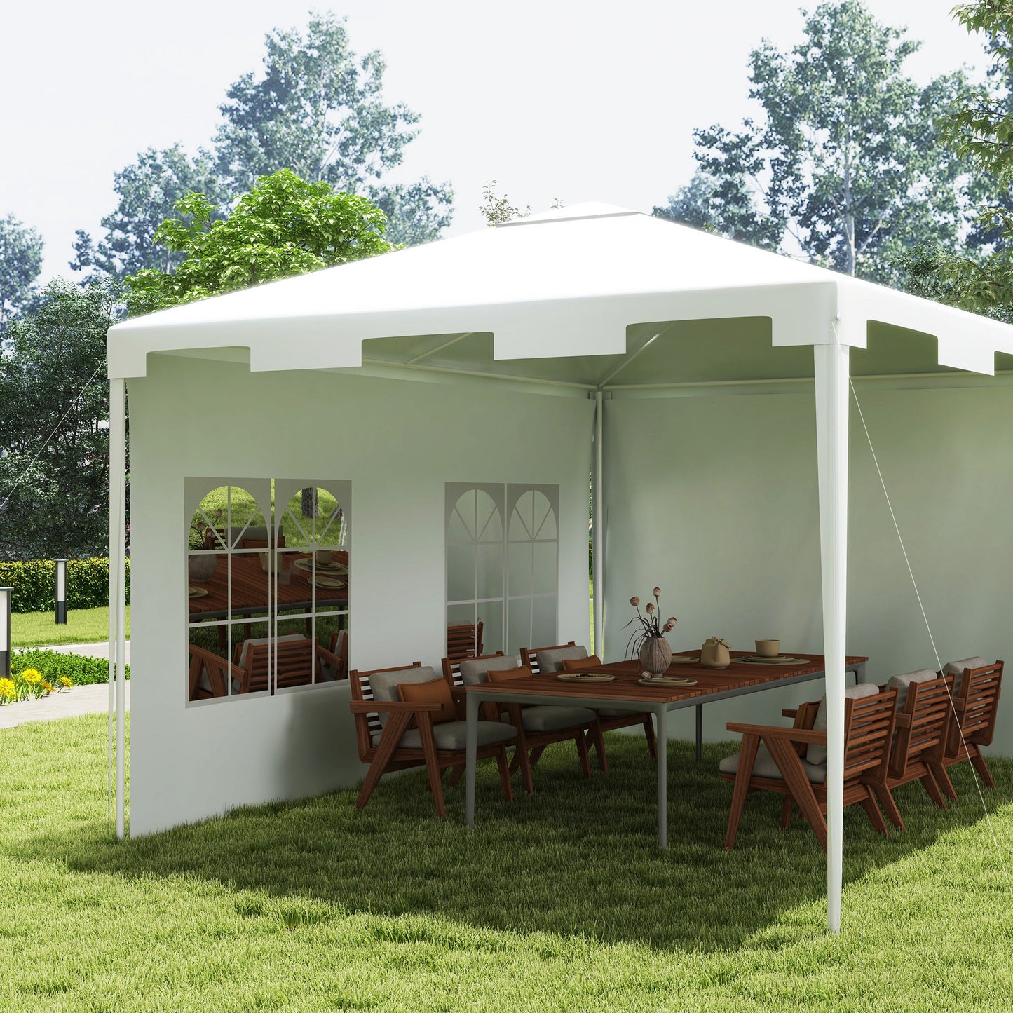3 x 4 m Garden Gazebo Shelter Marquee Party Tent with 2 Sidewalls