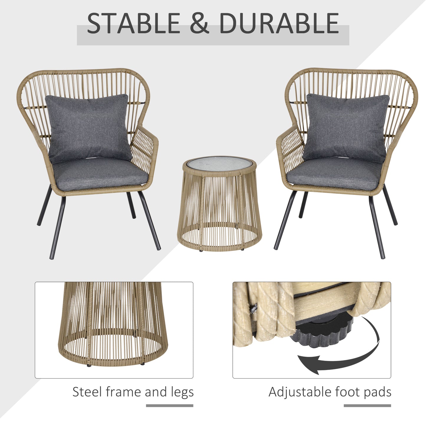 3 Pieces Rattan Bistro Set (1)