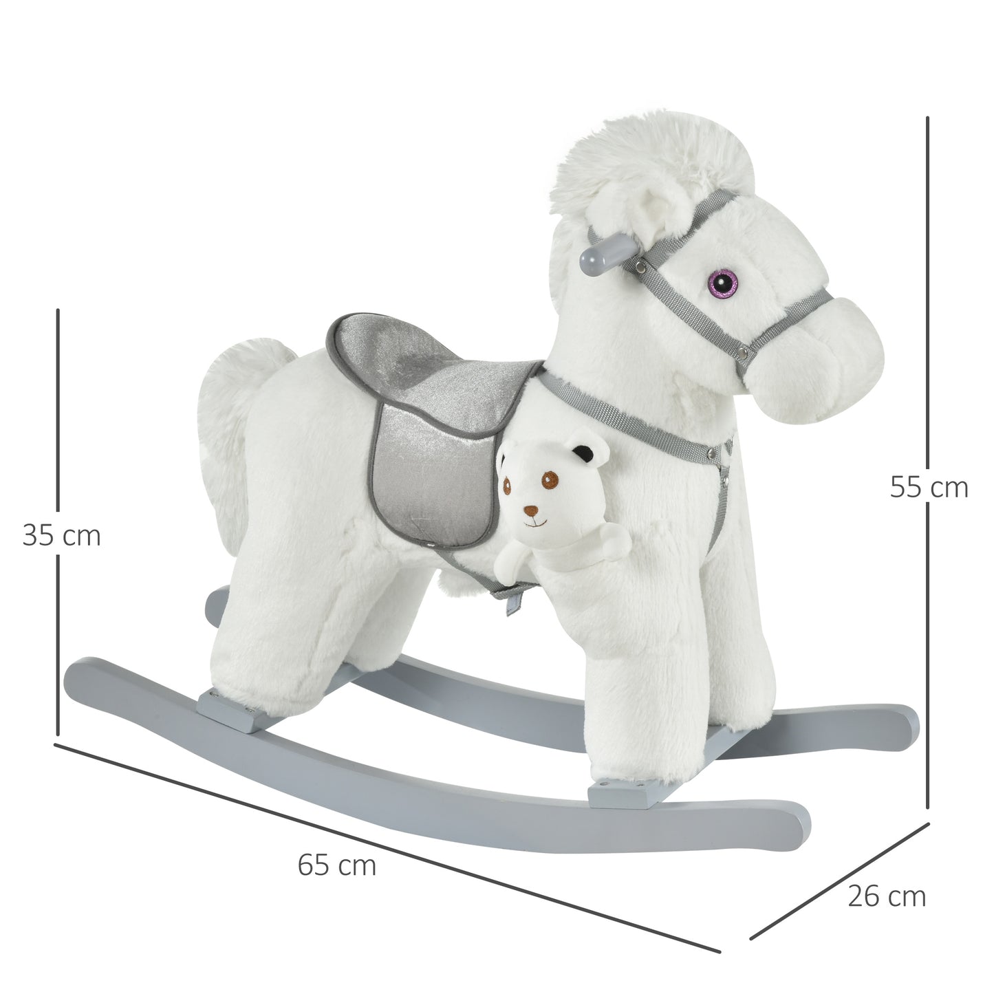 Kids Plush Ride-On Rocking Horse Toy Rocker