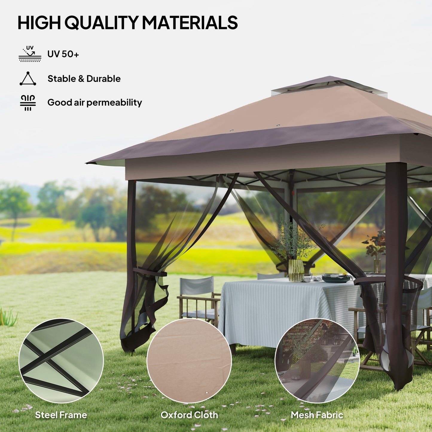 3.6 x 3.6 m Pop up Gazebo with Netting