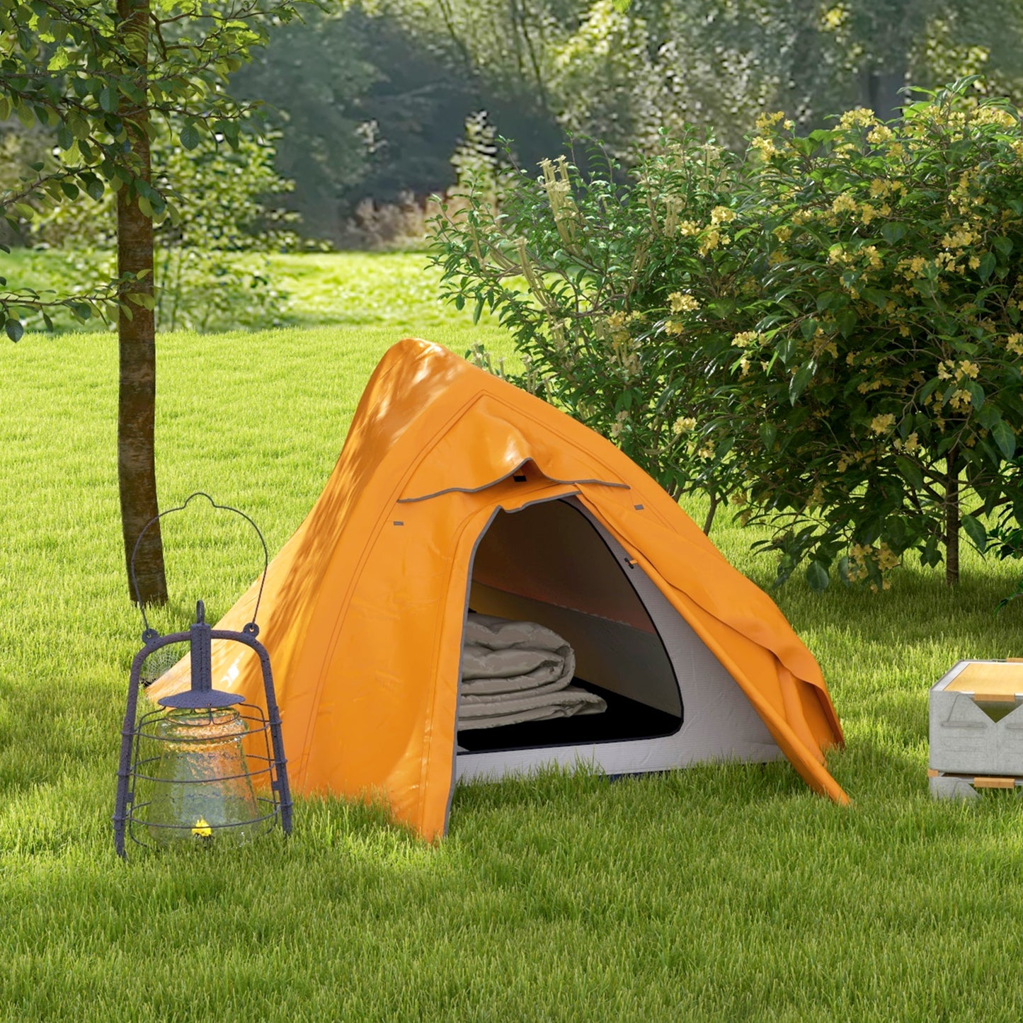 Double Layer Camping Tent, 1-2 Man Backpacking Tent with Carry Bag