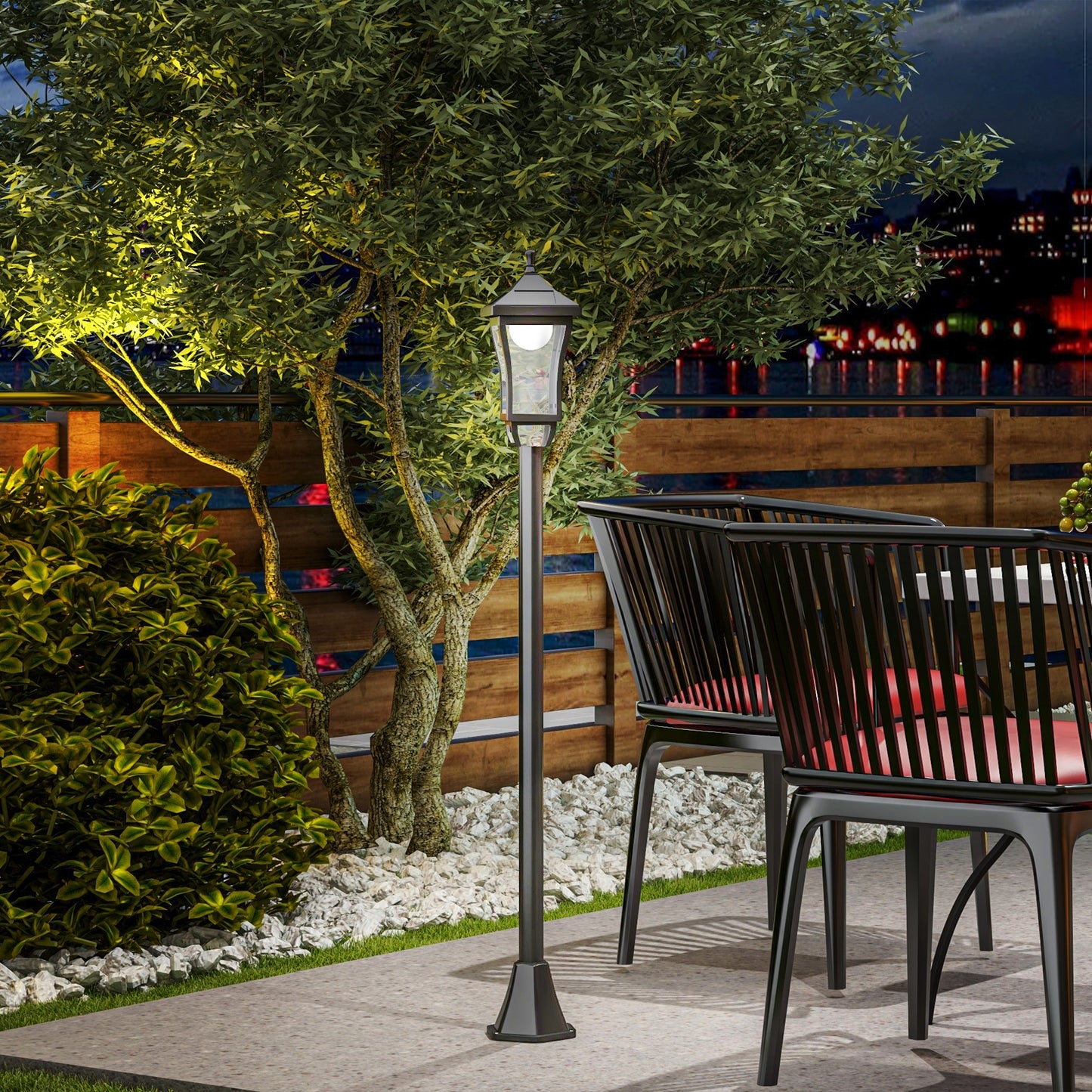 1.3 m Garden Lamp Post Light, LED Outdoor Solar Post Lights