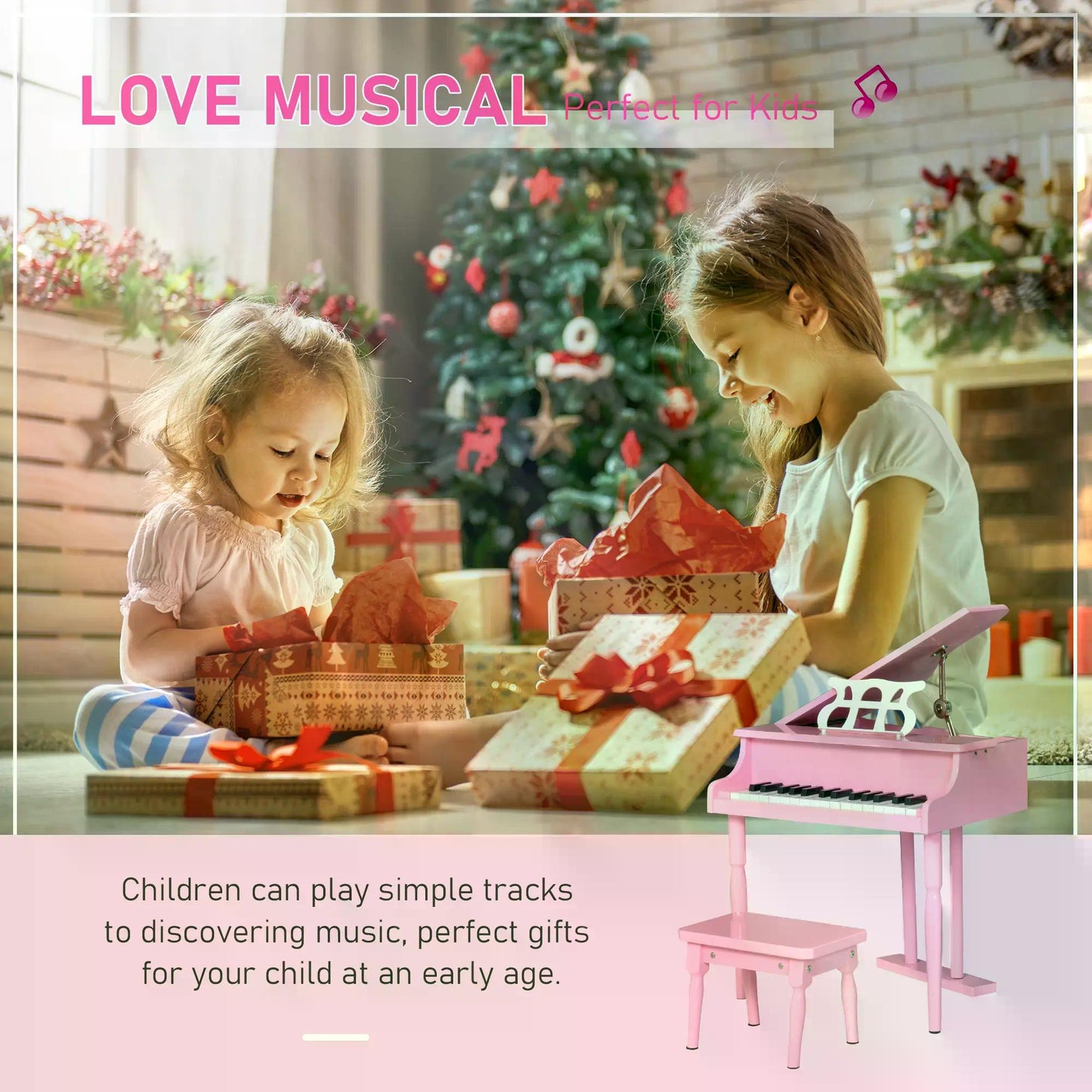 30 Keys Mini Kids Piano for Child with Music Stand