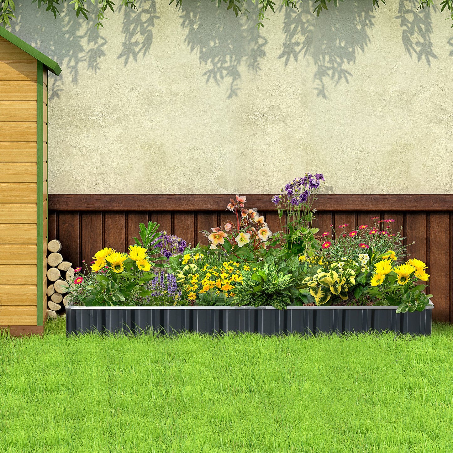 645L Metal Raised Garden Bed, DIY Large Steel Planter Box