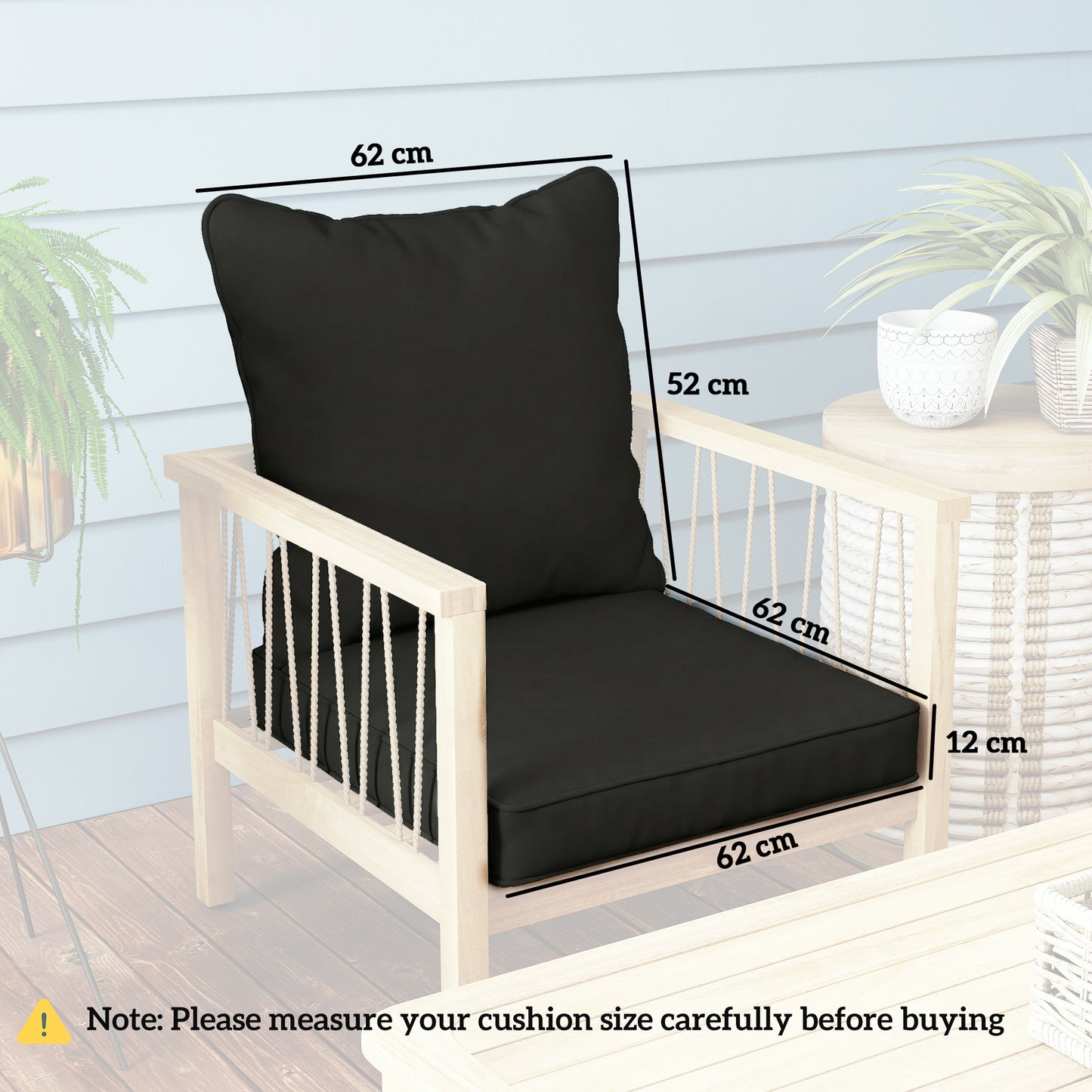 Seat and Back Padded Cushion Set, CUSHION ONLY