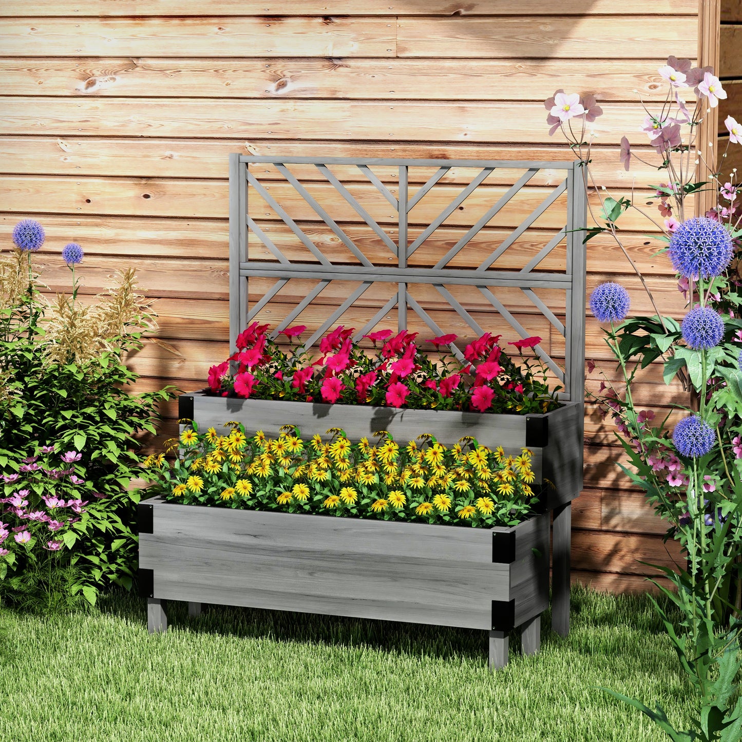 Raised Garden Bed with Trellis (1)