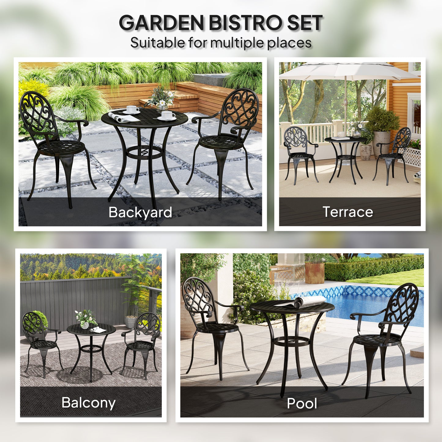 Three-Piece Elegant Aluminium Garden Set