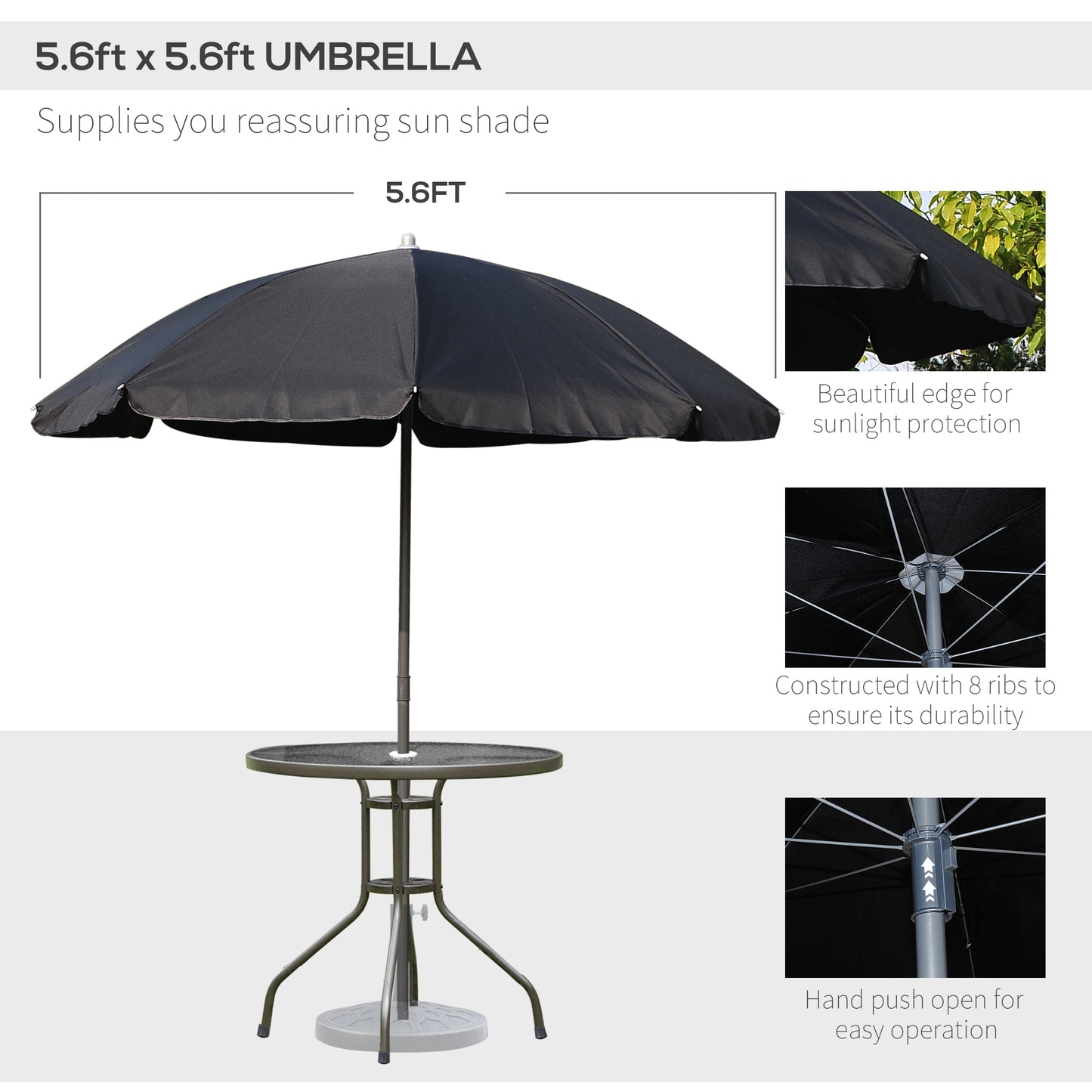6 Piece Garden Dining Set with Umbrella