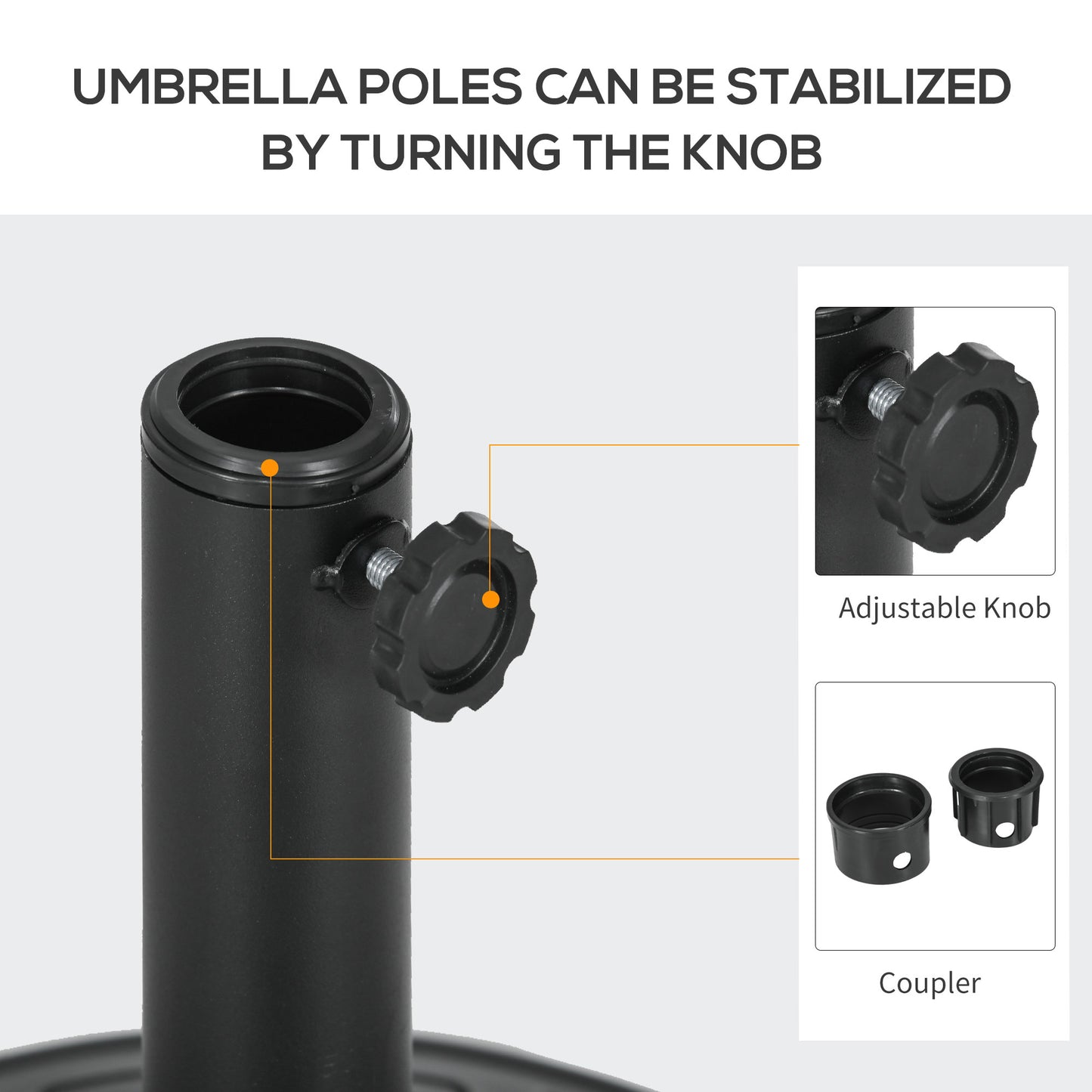 Umbrella Base, Heavy Duty Concrete Base Holder with Steel Pole