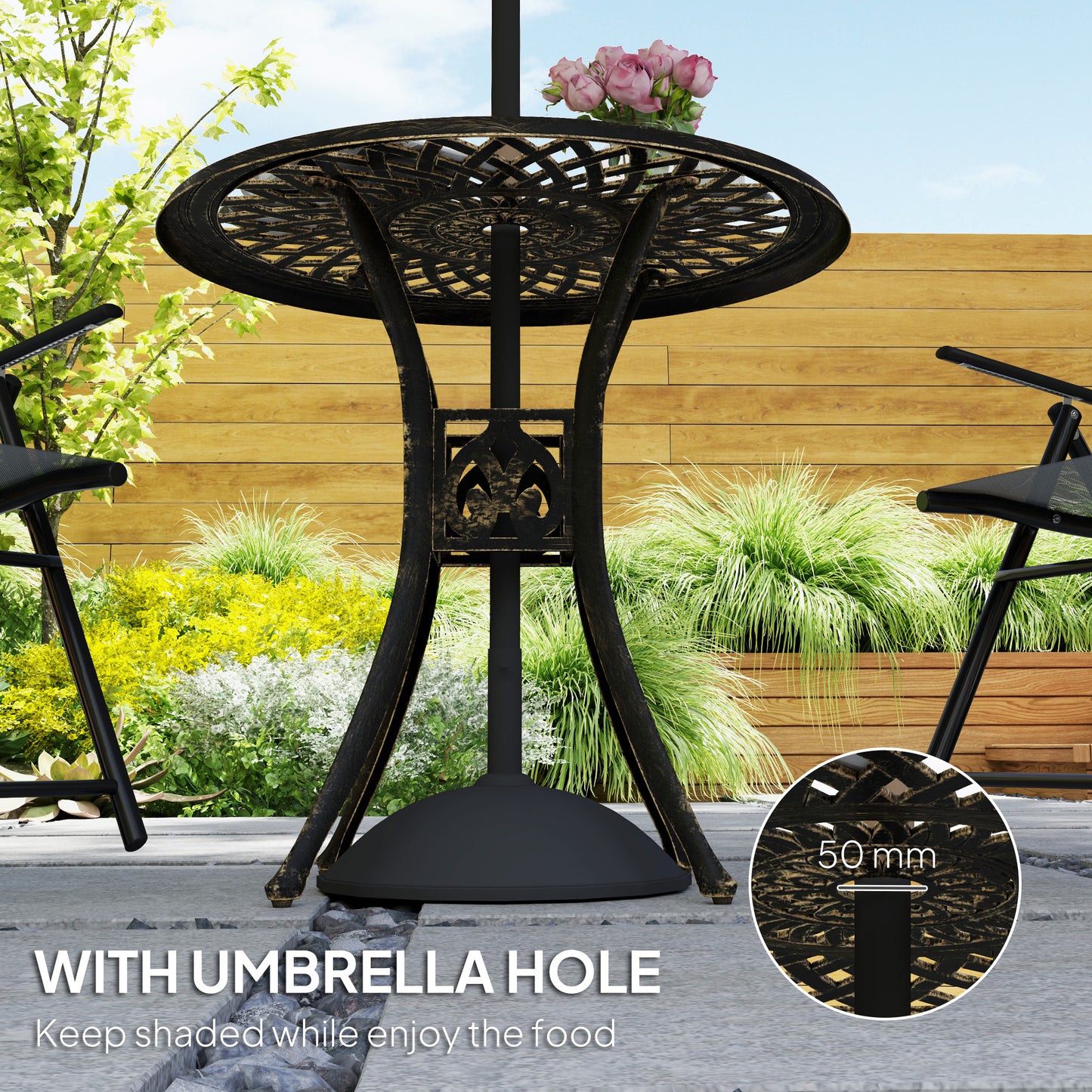 78 cm Round Garden Dining Table