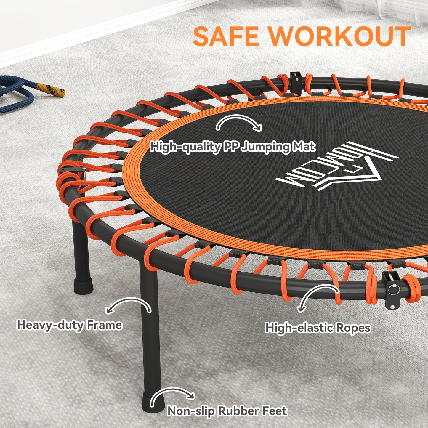 Mini Round Steel Frame Trampoline w/ Adjustable Handle