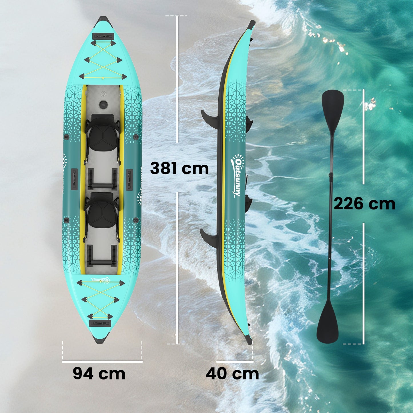 12.5' Inflatable Kayak Set (1)