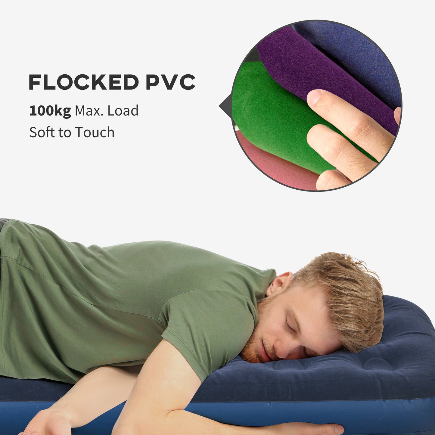 Single Air Bed with Hand Pump