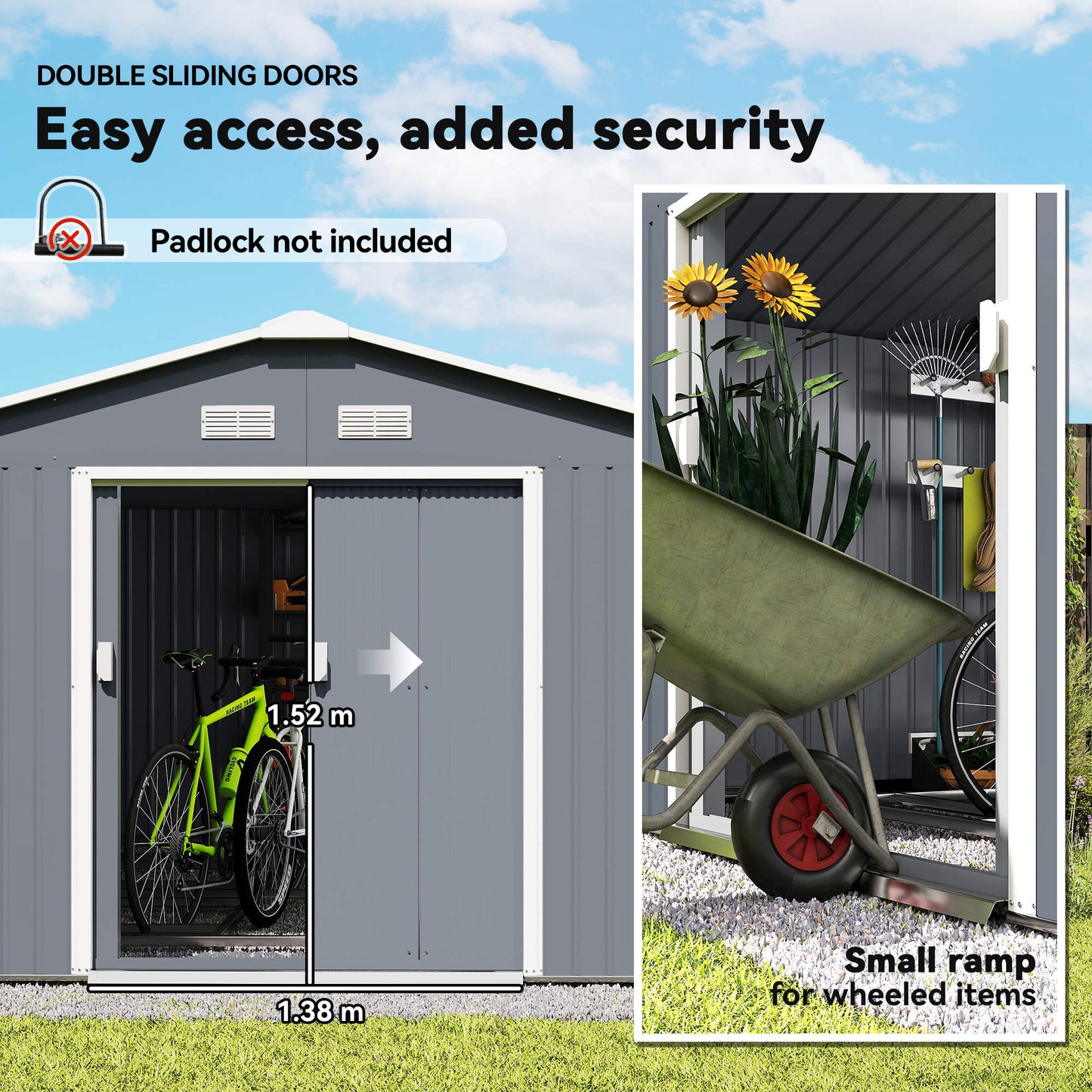 13 x 11ft Metal Garden Shed (1)