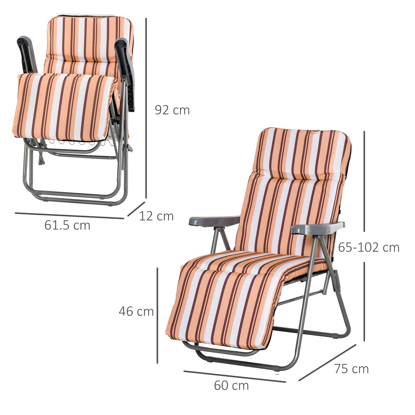 Reclining Garden Chair Set of 2 (1)